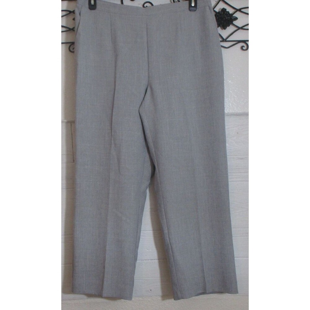 Alfred Dunner Women's Pants Size 16W Gray Elastic Waist